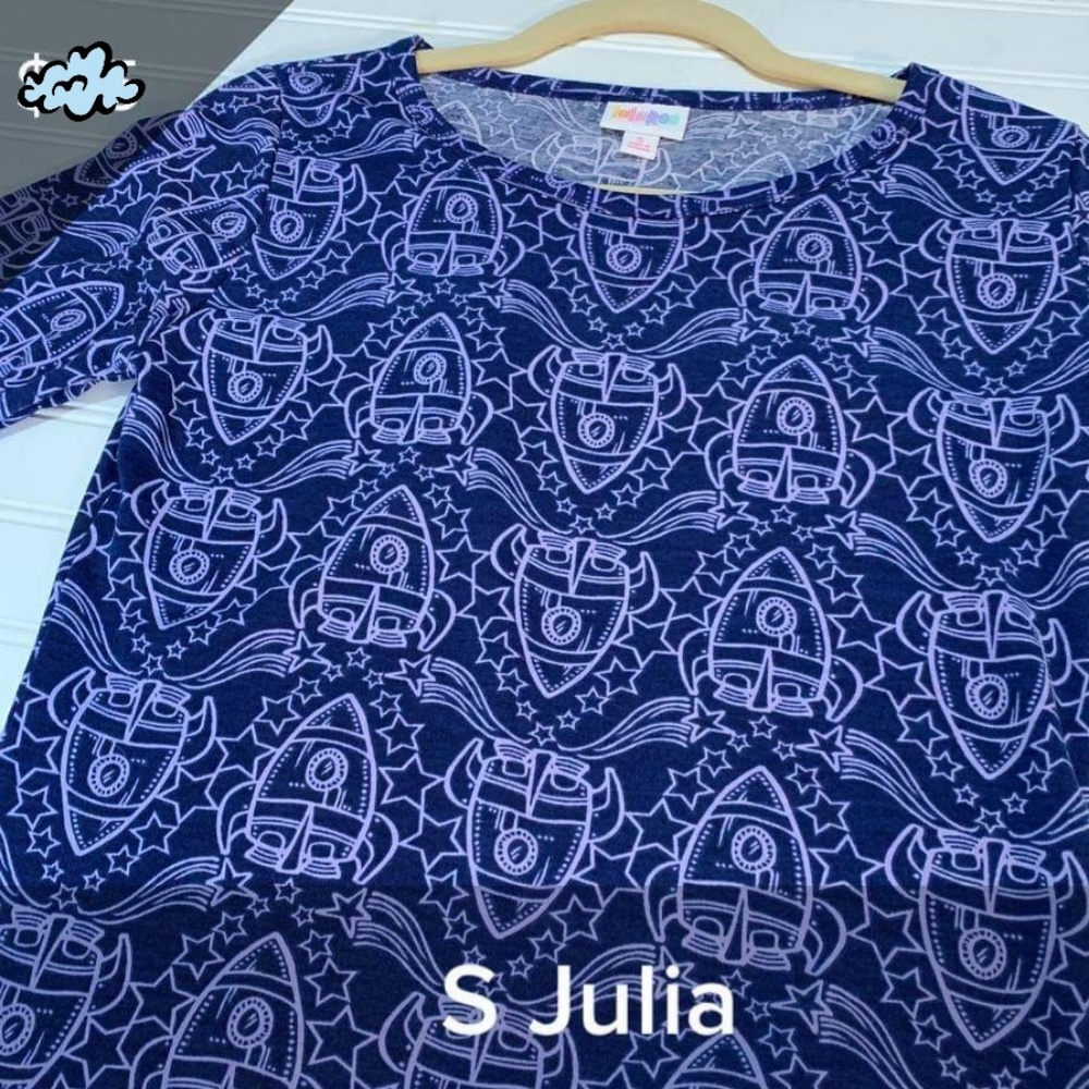 Lularoe Julia with Spaceships - size small NWOT